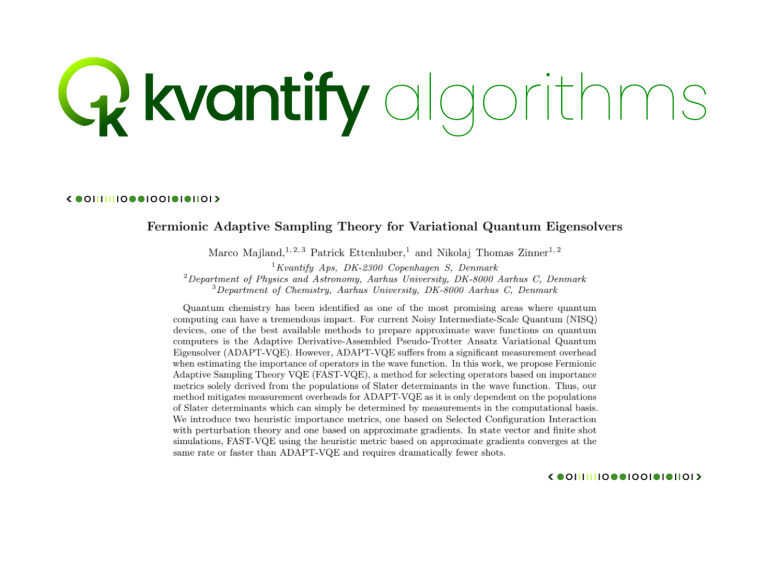 Kvantify algorithms